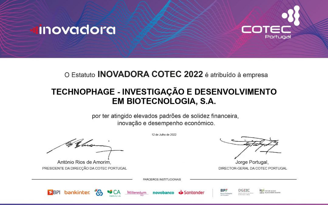 Technophage granted with the ‘COTEC Innovative Status 2022′
